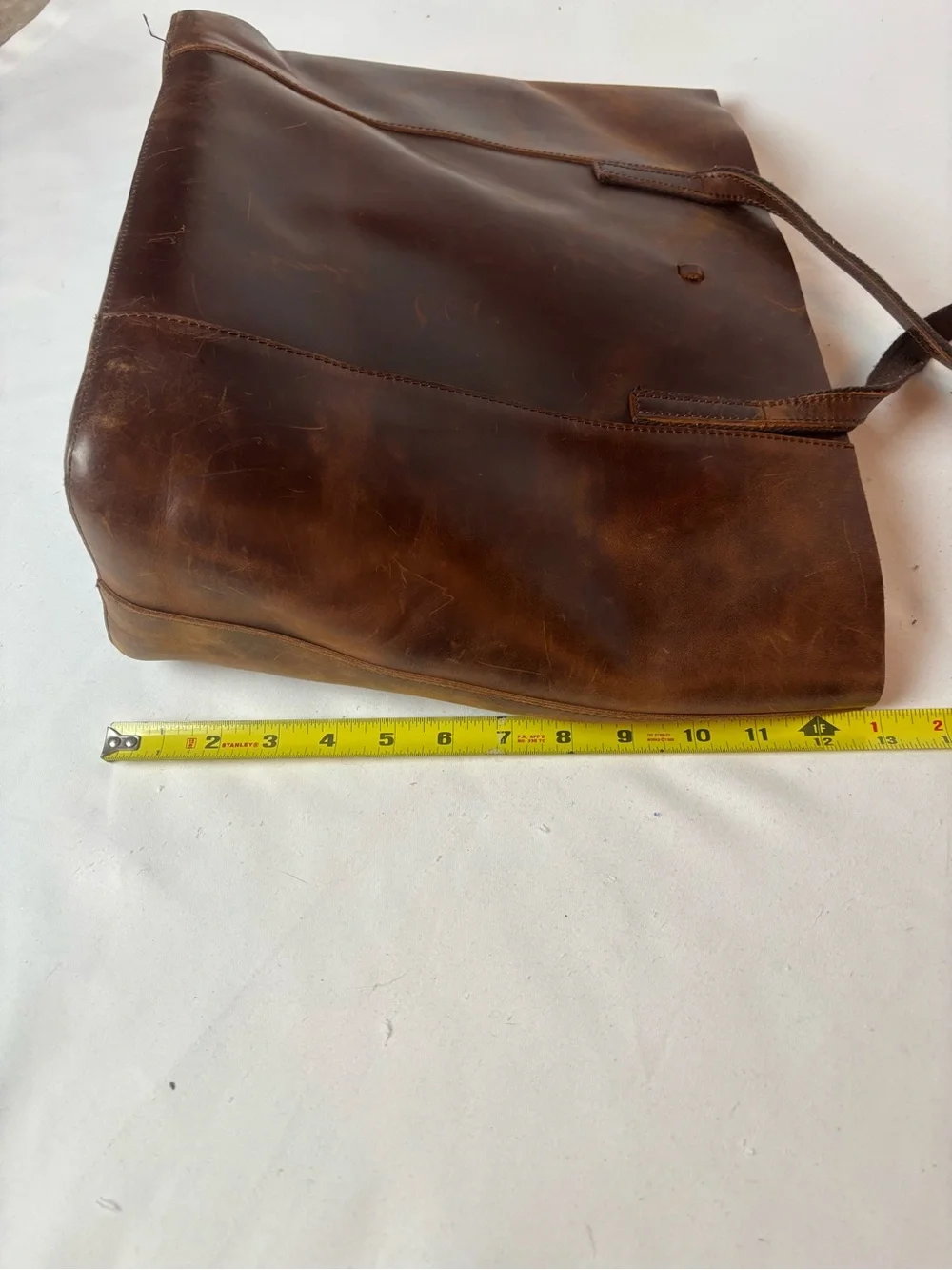 S-ZONE Distressed Leather Tote Bag & Pouch Large Work Shoulder Purse Brown